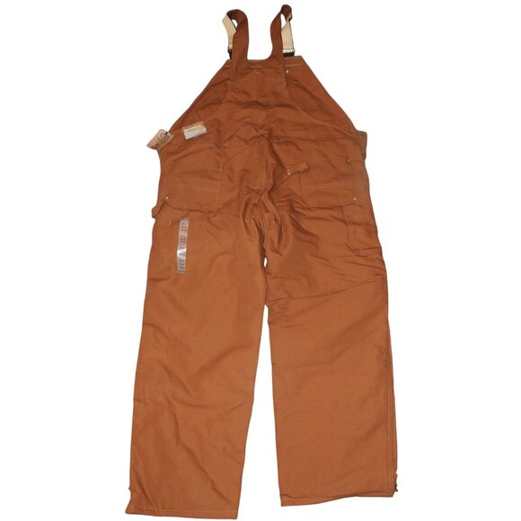 NWT Carhartt Bib Overalls Duck Quilt Lined Men 52x32 Double Knee R02 BRN USA - Picture 3 of 6